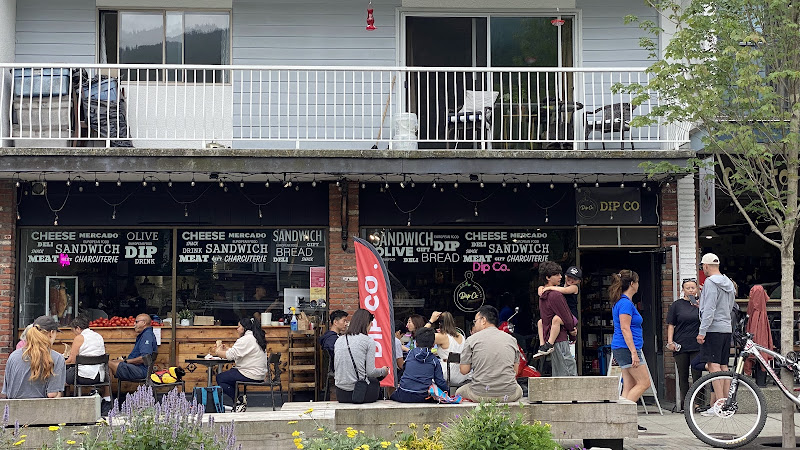 Dip Co. sandwich shop exterior with crowds